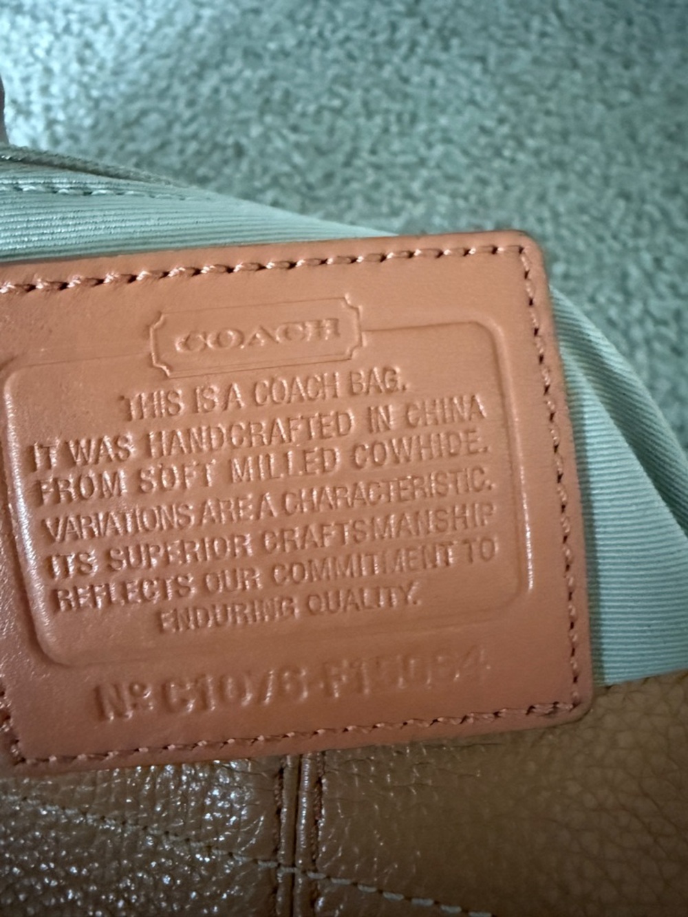 Coach Light Brown Pebbled Leather Crossbody - Picture 3 of 4